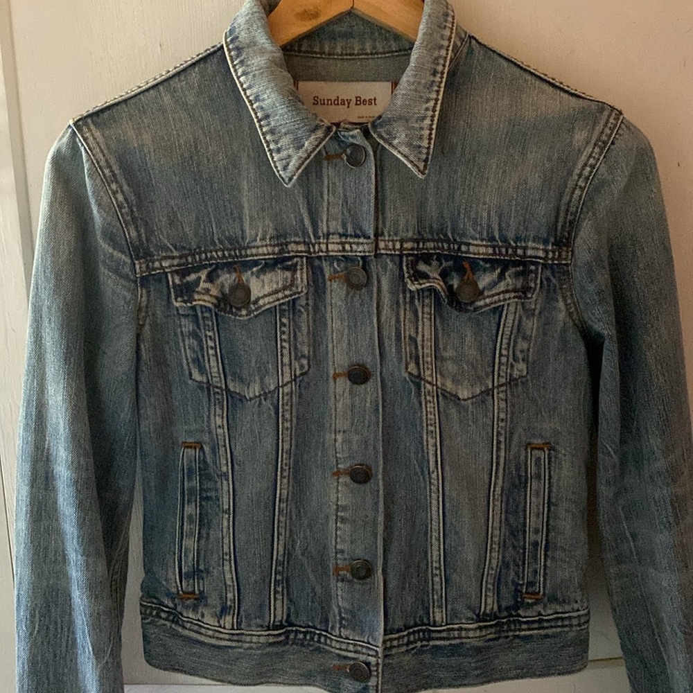 Sunday Best Blue Cropped Jean Jacket - Picture 2 of 4